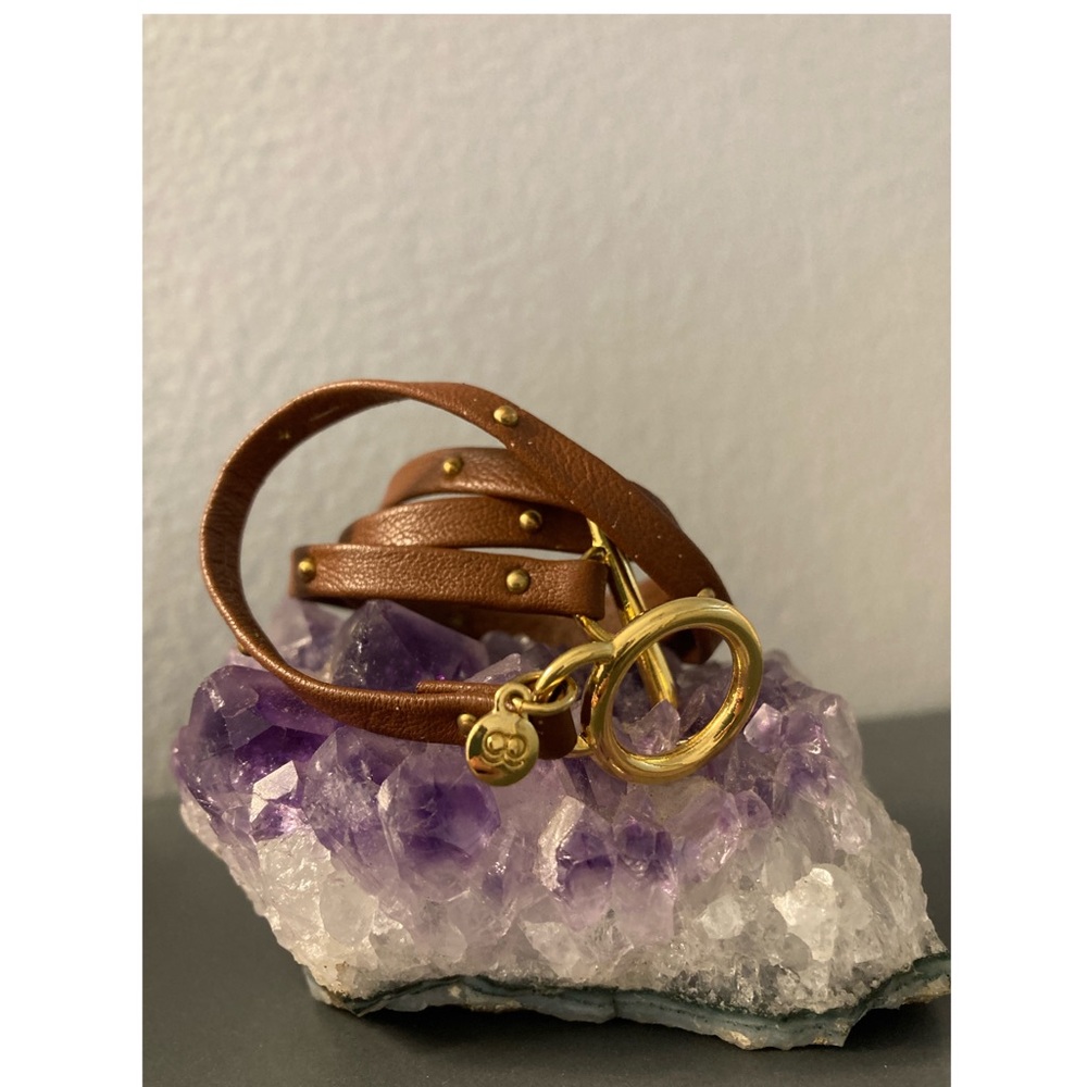 Vintage Gorjana Leather Triple Wrap Bracelet